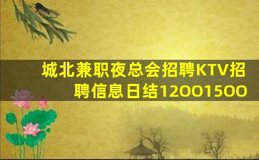 城北兼职夜总会招聘KTV招聘信息日结12OO15OO